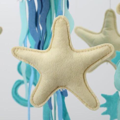 Baby Crib Mobile - Safari (Elephant, Lion, Zebra, Giraffe) - Sea Creature (Octopus, Seahorse, Turtle) - Bear - Nursery Decoration Mobile and Baby Shower for Boys & Girls (Sea Creature Wonder) in Saudi Arabia