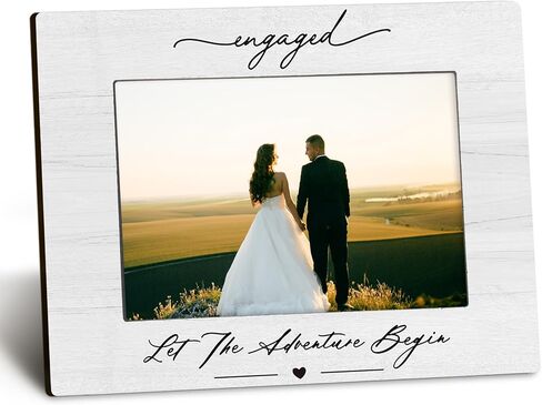 Engagement Wedding 4x6 Picture Frame, Wedding Engagement Gifts for Couples Newlyweds Him Her, Love Photo Frame, The Beginning of Always Picture Photo Frames for Desk Decor in Saudi Arabia