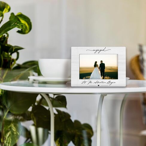 Engagement Wedding 4x6 Picture Frame, Wedding Engagement Gifts for Couples Newlyweds Him Her, Love Photo Frame, The Beginning of Always Picture Photo Frames for Desk Decor in Saudi Arabia