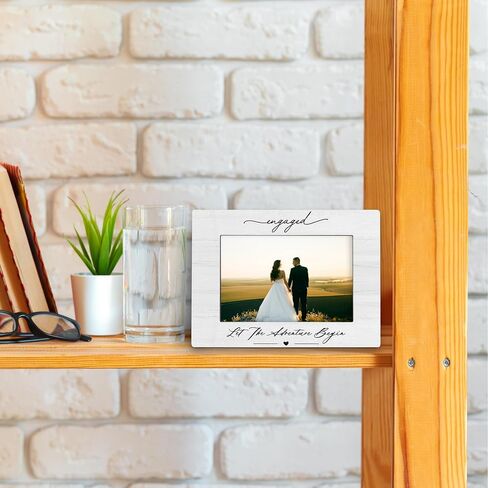 Engagement Wedding 4x6 Picture Frame, Wedding Engagement Gifts for Couples Newlyweds Him Her, Love Photo Frame, The Beginning of Always Picture Photo Frames for Desk Decor in Saudi Arabia