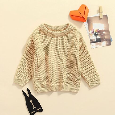 Toddler Baby Girl Boy Sweater Crewneck Long Sleeve Sweatshirt Pullover Newborn Infant Fall Winter Clothes in Saudi Arabia
