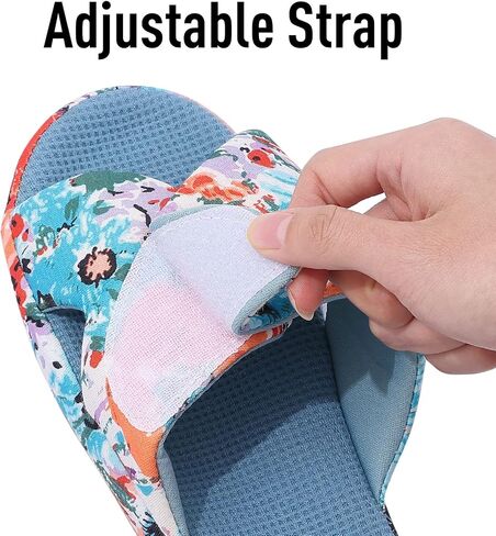 shevalues Summer House Slippers for Women with Arch Support Breathable Waffle Cotton Indoor Slippers Slip on Open Toe Home Shoes in Kuwait