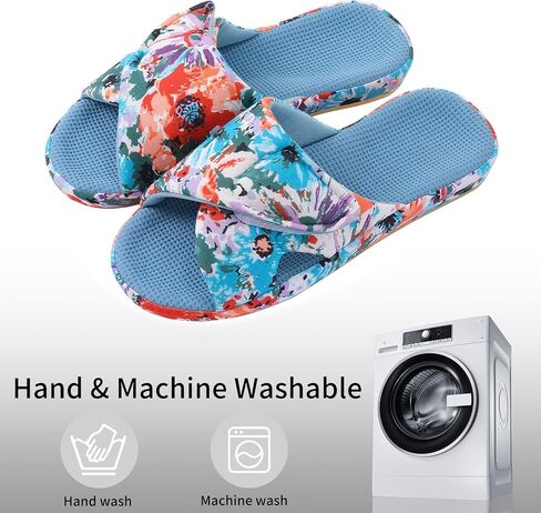 shevalues Summer House Slippers for Women with Arch Support Breathable Waffle Cotton Indoor Slippers Slip on Open Toe Home Shoes in Kuwait