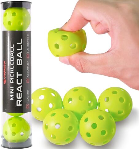 PIKKOFUN React Mini Pickleball Balls -5 Pack Silent Pickleball Balls for Training - Soft Pickleball Practice Balls for Improve Hand Speed, Paddle Control and Accuracy - Blue in Saudi Arabia