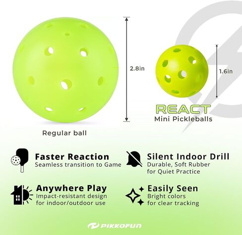 PIKKOFUN React Mini Pickleball Balls -5 Pack Silent Pickleball Balls for Training - Soft Pickleball Practice Balls for Improve Hand Speed, Paddle Control and Accuracy - Blue in Saudi Arabia