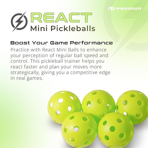 PIKKOFUN React Mini Pickleball Balls -5 Pack Silent Pickleball Balls for Training - Soft Pickleball Practice Balls for Improve Hand Speed, Paddle Control and Accuracy - Blue in Saudi Arabia