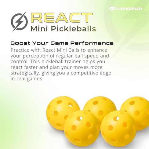 PIKKOFUN React Mini Pickleball Balls -5 Pack Silent Pickleball Balls for Training - Soft Pickleball Practice Balls for Improve Hand Speed, Paddle Control and Accuracy - Blue in Saudi Arabia