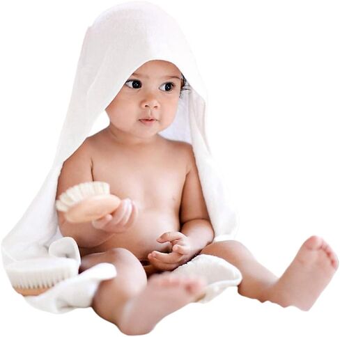 Hooded Baby Towel - 100% Rayon from Bamboo, Solid Color Soft Bath Towel with for Babie, Toddler, Infant - Ultra Absorbent - Pink - Small in Saudi Arabia
