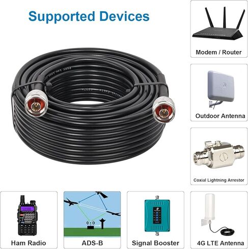 N Cable, LMR240 Equivalent Coaxial Cable 10ft,Ultra Low Loss N Male Cable 50ohm,KMR240 N Male to N Male Connector Jumper Cables for Antenna,WiFi Router,Signal Booster, Amplifier in Kuwait