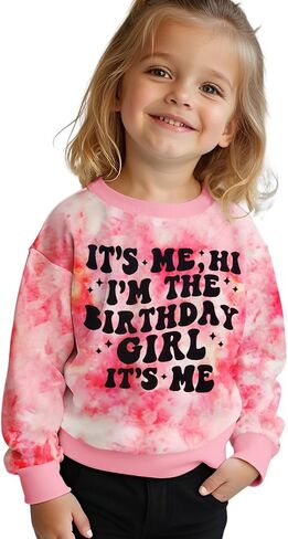 سويت شيرت It's Me I'm The Birth Girl للفتيات الصغيرات والبنات، قمصان لأعياد الميلاد، ملابس الحفلات، بلوفر علوي in Kuwait