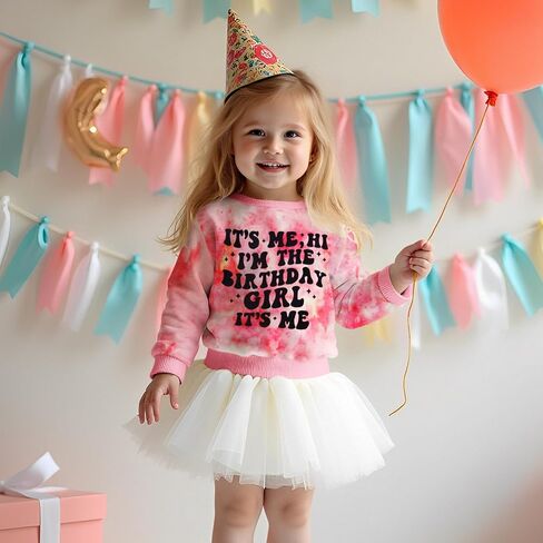 سويت شيرت It's Me I'm The Birth Girl للفتيات الصغيرات والبنات، قمصان لأعياد الميلاد، ملابس الحفلات، بلوفر علوي in Kuwait