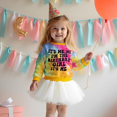 سويت شيرت It's Me I'm The Birth Girl للفتيات الصغيرات والبنات، قمصان لأعياد الميلاد، ملابس الحفلات، بلوفر علوي in Kuwait