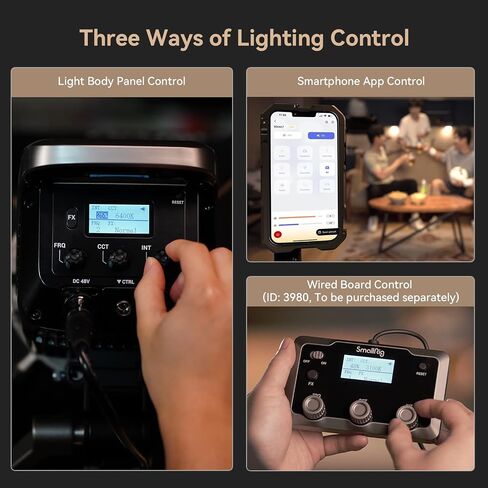 SmallRig RC 450B 450W مصباح فيديو LED ثنائي اللون 121,000Lux @1m CRI 95+ TLCI 96+ 2700K-6500K إضاءة استوديو الكاميرا مع دليل تركيب Bowens والتحكم في التطبيق عن بعد ضوء احترافي - 3975 in Kuwait