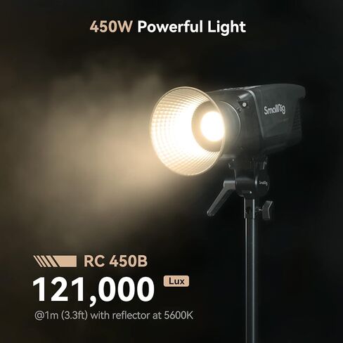 SmallRig RC 450B 450W مصباح فيديو LED ثنائي اللون 121,000Lux @1m CRI 95+ TLCI 96+ 2700K-6500K إضاءة استوديو الكاميرا مع دليل تركيب Bowens والتحكم في التطبيق عن بعد ضوء احترافي - 3975 in Kuwait