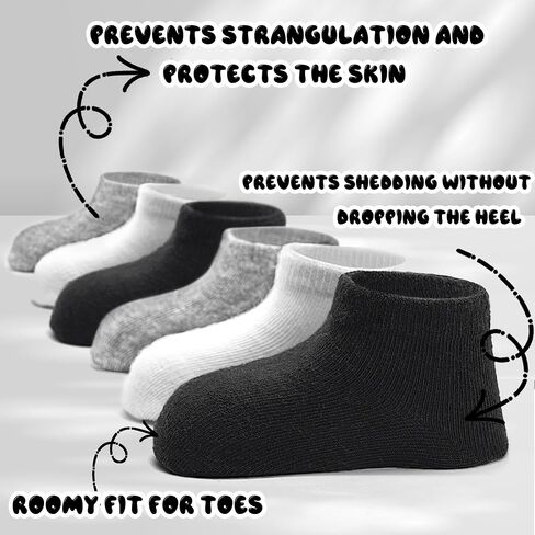 Tphon Toddler Non Slip Ankle Socks, Anti skid Socks 12 Pairs Grip Socks for 1-7 Years Kids Boys Girls in Saudi Arabia