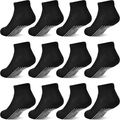 Tphon Toddler Non Slip Ankle Socks, Anti skid Socks 12 Pairs Grip Socks for 1-7 Years Kids Boys Girls in Saudi Arabia