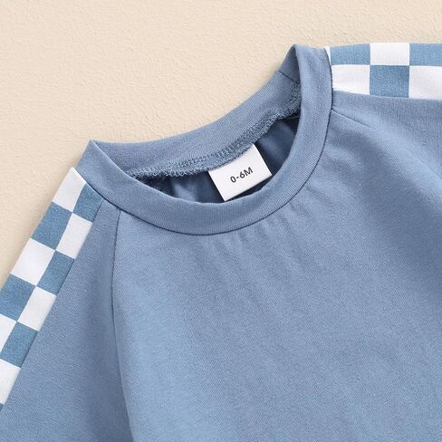 ملابس صيفية للأطفال الصغار الصغار بأكمام قصيرة وبأكمام ملونة/أحرف تي شيرت + طقم شورت سادة مكون من قطعتين ملابس غير رسمية in Kuwait