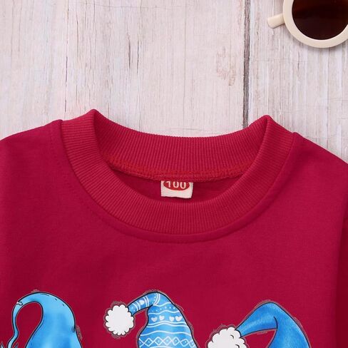 CM C&M WODRO Toddler Kid Christmas Sweatshirt Girls Boys Outfit Xmas Santa Shirt Tops Long Sleeve Pullover Winter Clothes in Kuwait