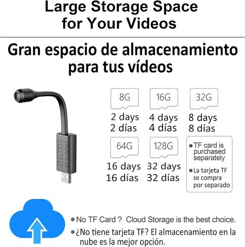 Small Spy Hidden Camera,Rettru HD Portable IP Security Camera with Motion Detection,Cloud Storage,Remote Monitoring for iOS/Android Phone APP in Saudi Arabia