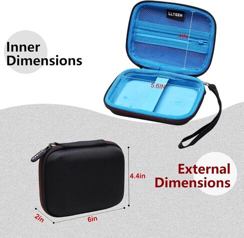 LTGEM Case Compatible with KODAK Printomatic/KODAK EKTAR H35 / KODAK Step Full-Color Instant Print Digital Camera(Inside: 5"x3.6"x1.7"), Black+Blue in Saudi Arabia