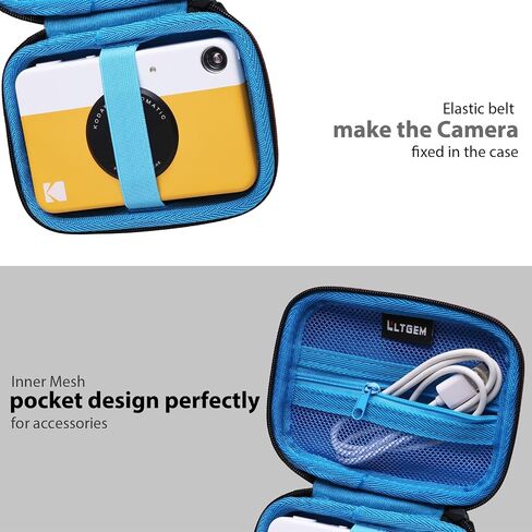 LTGEM Case Compatible with KODAK Printomatic/KODAK EKTAR H35 / KODAK Step Full-Color Instant Print Digital Camera(Inside: 5"x3.6"x1.7"), Black+Blue in Saudi Arabia