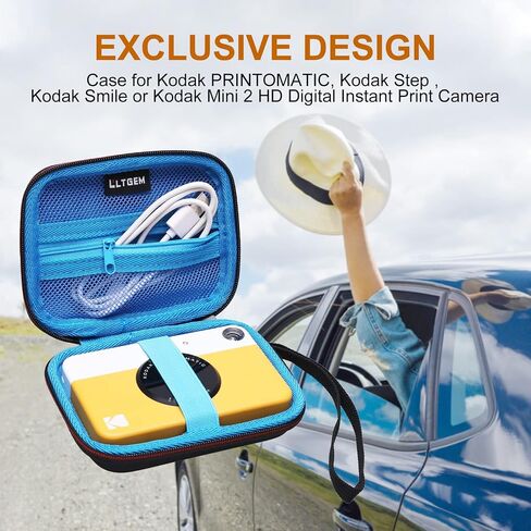 LTGEM Case Compatible with KODAK Printomatic/KODAK EKTAR H35 / KODAK Step Full-Color Instant Print Digital Camera(Inside: 5"x3.6"x1.7"), Black+Blue in Saudi Arabia