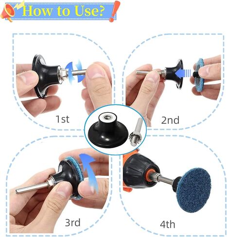 2 Inch Disc Pad Holder Quick Change Roll Lock Disc Holder Adapter with 1/4" Shank, Disk Pad Holder Power Sander Quick Change Discs for Polishing, Sanding and Surface Preparation in Saudi Arabia