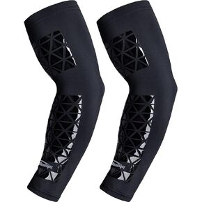 COOLOMG Football Compression Arm Sleeve with Stick Grips Forearm and Elbow Sun Protection Sleeve Kids Youth Adult