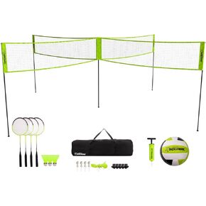 Triumph Sports 4 Square Volleyball/Badminton Combo and Pickleball Combo Accessories Included - Multiple Styles Available