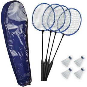 Poolmaster Deluxe Badminton Set for Swimming Pools & Backyards - Includes 4 Rackets, 4 Birdies, Carrying Case (New & Improved 2020 Version)
