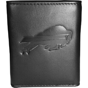 Siskiyou Sports NFL Buffalo Bills Embossed Leather Tri-fold Wallet, One Size, Black