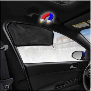 ggomaART Car Side Window Sun Shade - Universal Reversible Magnetic Curtain for Baby and Kids with Sun Protection Block Damage from Direct Bright Sunlight, and Heat - 1 Piece of Black Mesh