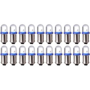 cciyu 20 Pack Blue BA9S 57 Bayonet LED Bulb Gauge Cluster Instrument Panel Light Lamp