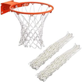 2Pcs Heavy Duty Basketball Net Replacement Fits Standard 12 Loop Basketball Hoop Net for Indoors and Outdoors Gym Equipment