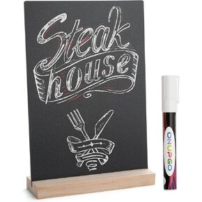 ONUPGO 8 x12 Inch Tabletop Chalkboard Sign with Base Stand, Menu Chalk Board Sign Store Food Signs, Message Boards for Party, Wedding, Tables Decoration, Bar and Restaurant