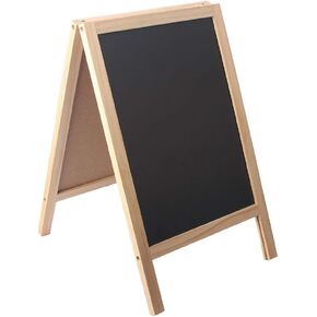 BangQiao Freestanding Wooden A Frame Double Sided Chalkboard for Tabletop Menu Board, Wedding Message Sign
