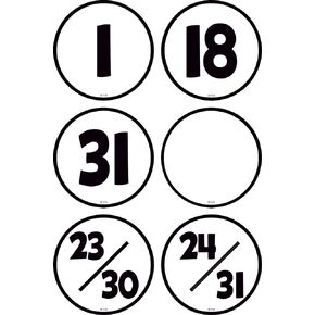 Teacher Created Resources Black & White Calendar Days (TCR7081)