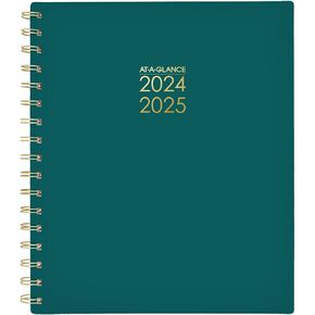 AT-A-GLANCE Planner 2024-2025 Academic, Weekly & Monthly, 7" x 8-3/4", Medium, Monthly Tabs, Flexible Cover, Harmony, Palm (1099-805A-60)