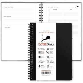 مخطط يومي - مخطط حياة احترافي، تقويم ومجلة امتنان لزيادة الإنتاجية وإدارة الوقت والسعادة - غلاف ناعم من الجلد النباتي، 6 أشهر، مخطط أعمال غير مؤرخ لمدة 24 ساعة in Kuwait