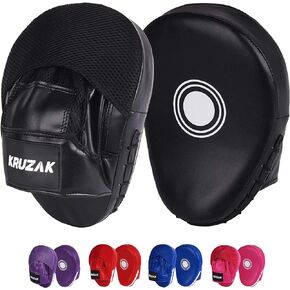 Kruzak Plain Punching Mitts for Muay Thai MMA Training, Focus Pads for Boxing Martial Arts and Punching Target