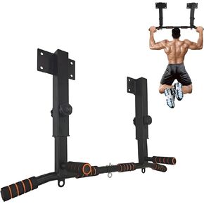 BDL Wall Mounted Pull Up Bar Chin Up bar Multifunctional Dip Station for Indoor Home Gym Workout, Power Tower Set Training Equipment Fitness Dip Stand Supports to 440 Lbs