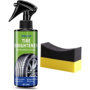 Tire Shine Spray Extra Glossy Tire Brightener Tire Coating & Dressing for Cars Trucks Rvs Motorcycles Bikes | with Applicator Pad | Easy to Apply | Long Lasting Protection - 3.4 Oz / 100 ML