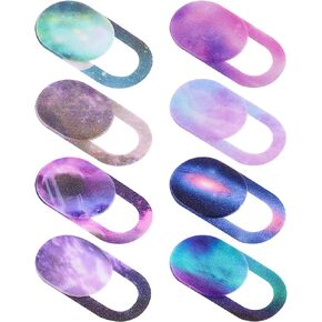 8PCS Webcam Cover Slide, Starry Sky Laptop Camera Cover Slide Phone Camera Cover Ultra Thin Computer Camera Cover Slide Blocker Slider Privacy Security Protector for PC Pad Video Front Lens
