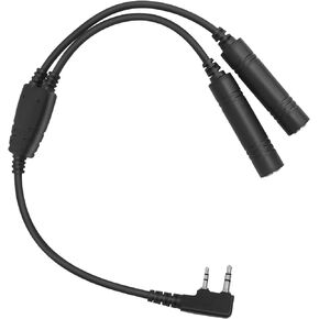 U174 Female Adapter GA to 2 Pin K1 Aviation Headset Radio Adaptor Cable for Baofeng David Clark Helicopter Pilot Headphones
