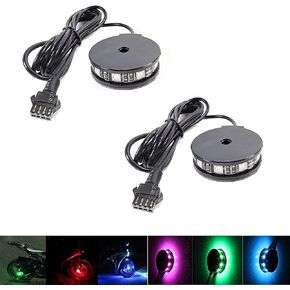 2 قطعة RGB LED عجلة دراجة نارية ضوء-مخصص لهجة توهج قرنة حافة ضوء للدراجات النارية ، سيارة ، دراجة