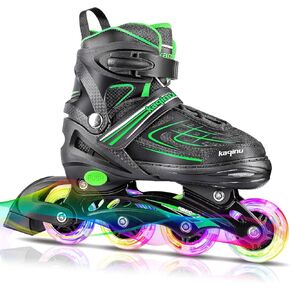 Adjustable Inline Skates, Outdoor Inline Skates with Full Illuminating Wheels for Kids and Adults, Women, Girls and Boys