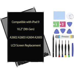 LCD Screen Replacement 10.2" Compatible with iPad 9 9th Gen A2602 A2603 A2604 A2605 Display LCD Screen Replacement Premium Repair Kit (Panel Only)