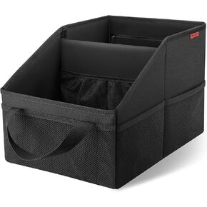 INFIVITA Car Organizer - Automotive Organizer for Front And Back Seat or Floor, Car Caddy Organizer with Divide, Handles and Multiple Mesh Pockets