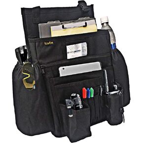 ECWKVN Front Seat Organizer, Passenger Seat File Organizer with Dedicated Laptop Tablet Holder Cup Holder For Car, Law Enforcement - Vehicle, Black