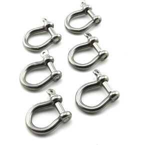 heyous 6pcs 1/5 Inch 5mm Screw Pin Anchor Shackle Stainless Steel Heavy Duty Bow Shape Load Clamp for Chains Wirerope Lifting Paracord Outdoor Camping Survival Rope Bracelets